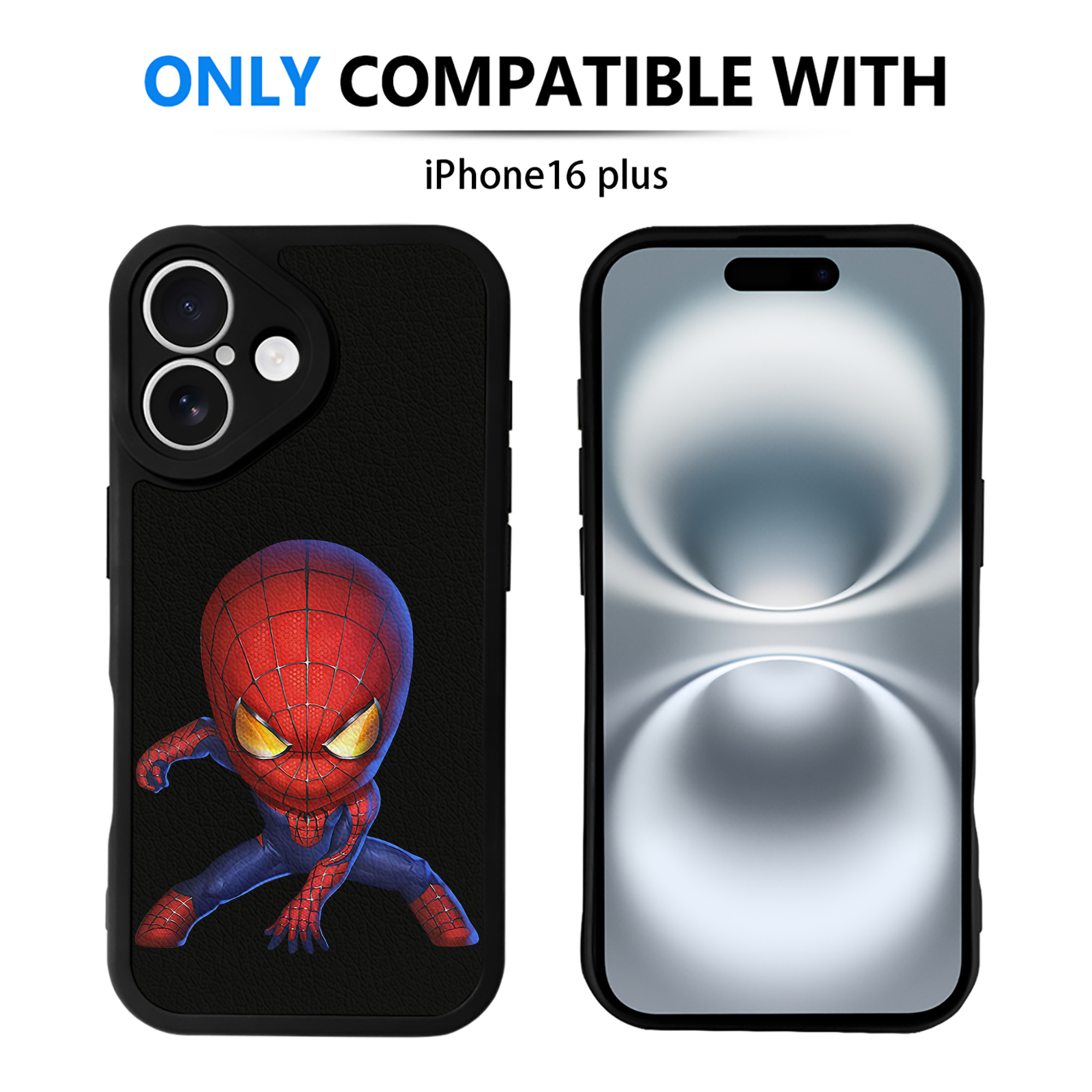 （画像用） Spider Man スパイダーマン 【iPhone 16シリーズ対応】シリコンスマホケース（レザー調） 材質：シリコン